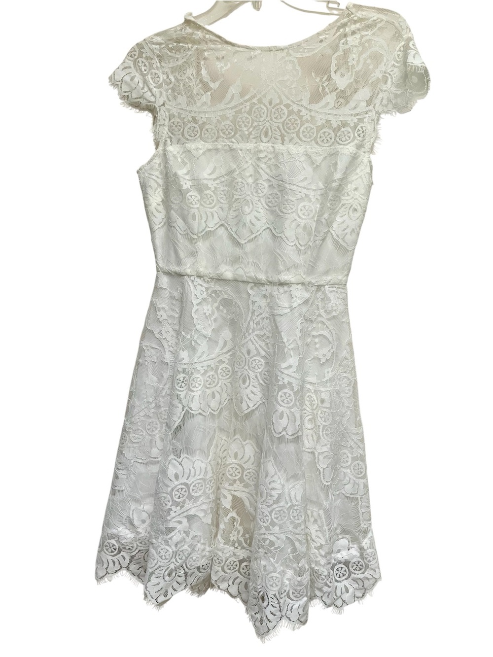 BB Dakota White Lace Fit-and-Flare Dress